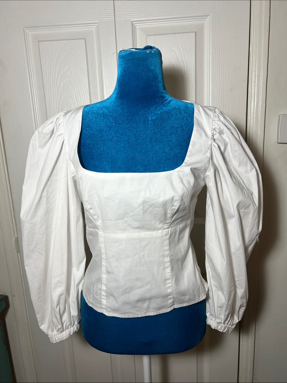 STAUD White Puff Sleeve Top Women’s 4